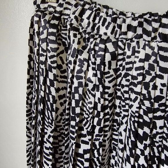 EUC VINTAGE EVAN PICONE ACCORDION BLACK WHITE PRINT MAXI SKIRT SIZE 8 / M - Picture 5 of 12